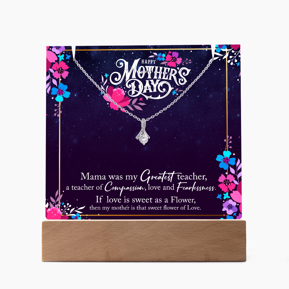 Happy Mother's Day Square Acrylic & Alluring Beauty Necklace - Halliday Gifts