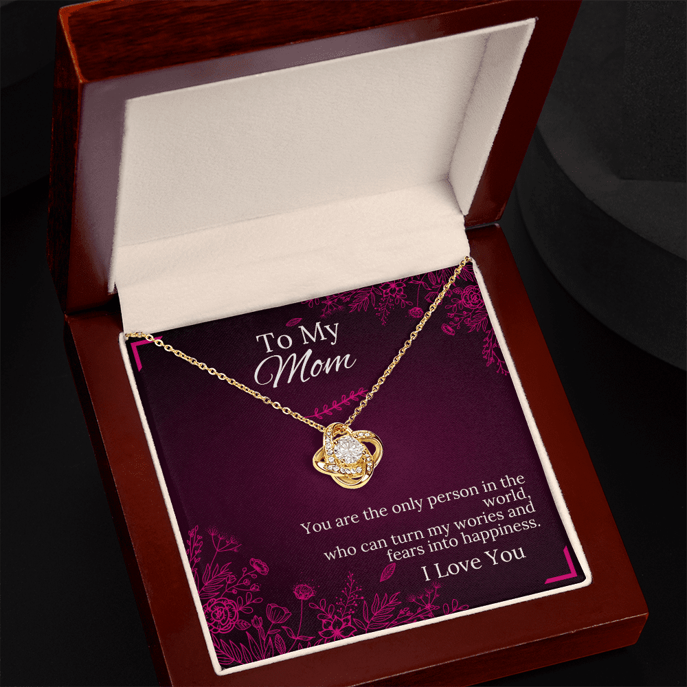 To My Mom - Happiness - Love Knot Necklace - Halliday Gifts