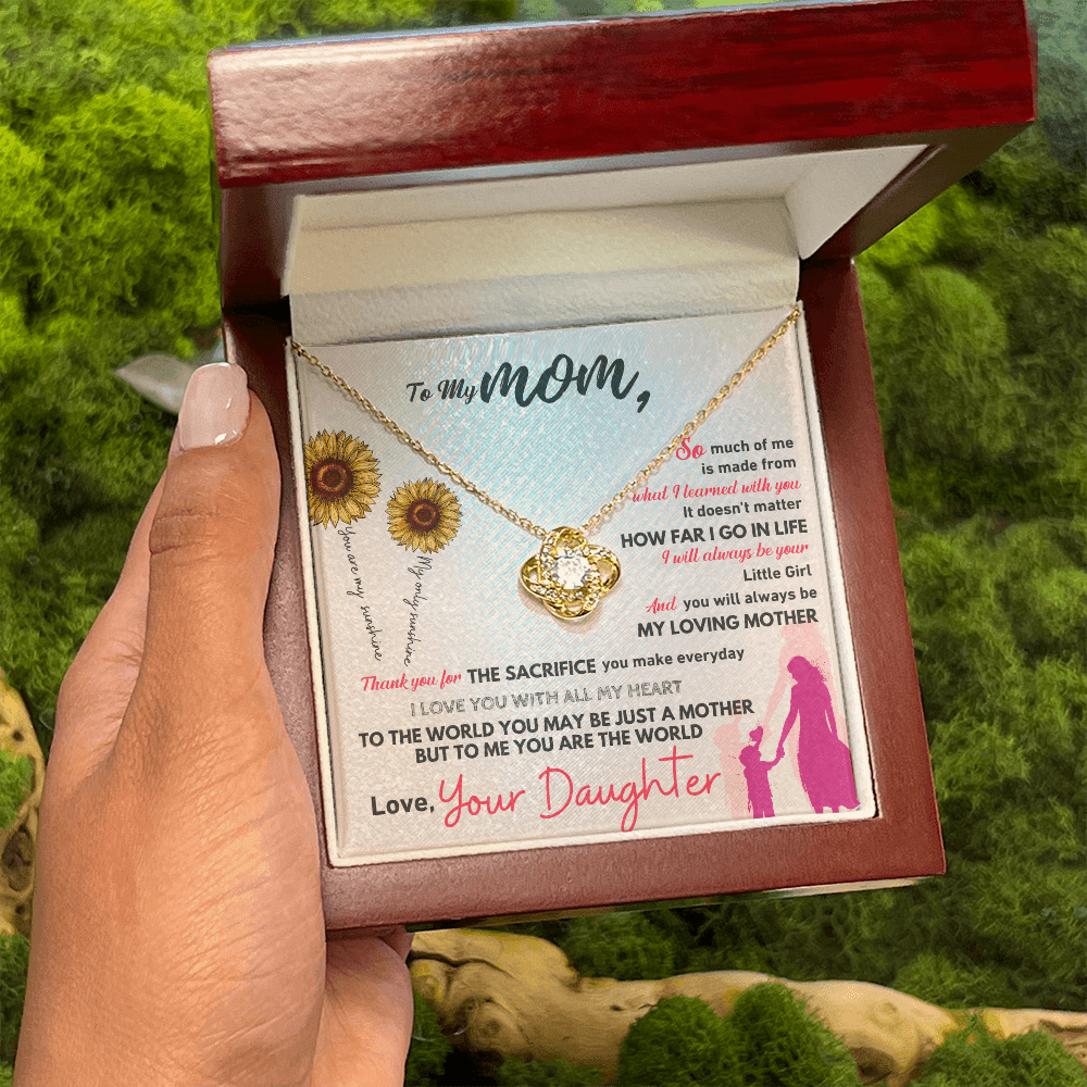 To My Mom - Thank You - Love Knot Necklace - Halliday Gifts