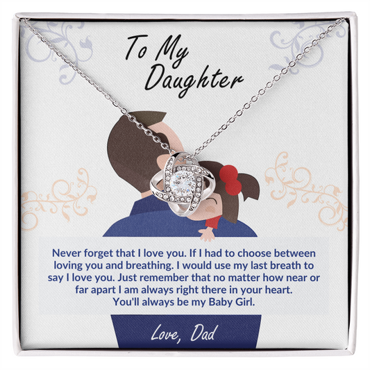 To My Daughter - My Baby Girl - Love Knot Necklace