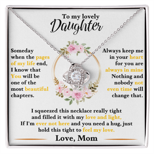 To My Lovely Daughter - Love Knot Necklace