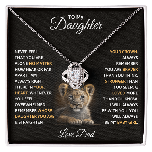 To My Daughter - Always My Baby Girl - Love Knot Necklace