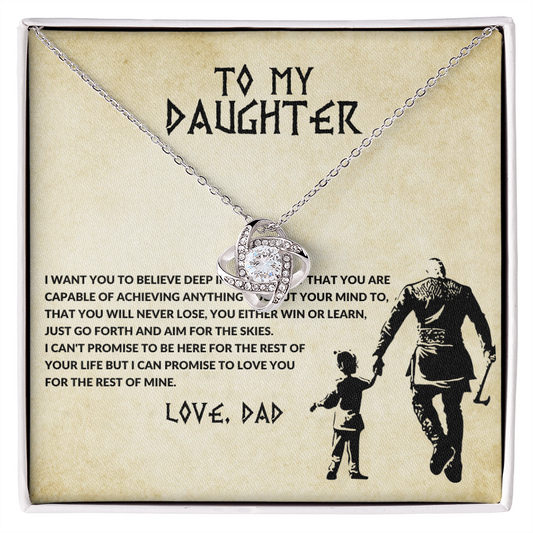 To My Daughter - Believe Deep - Love Knot Necklace
