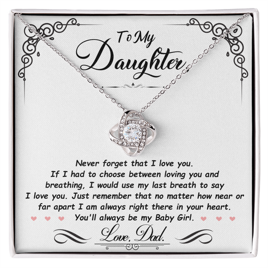 To My Daughter - Always - Love Knot Necklace