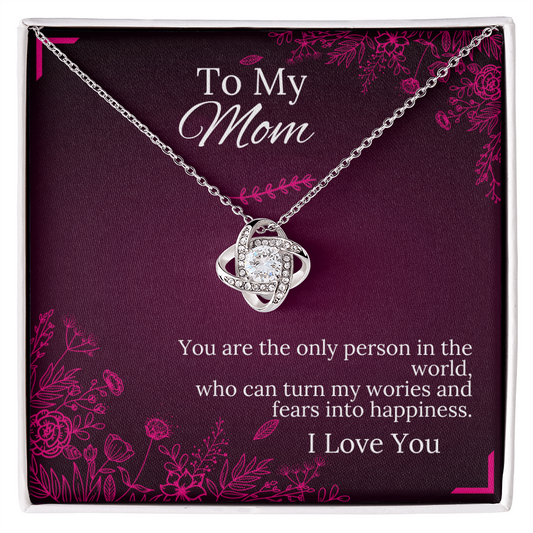 To My Mom - Happiness - Love Knot Necklace
