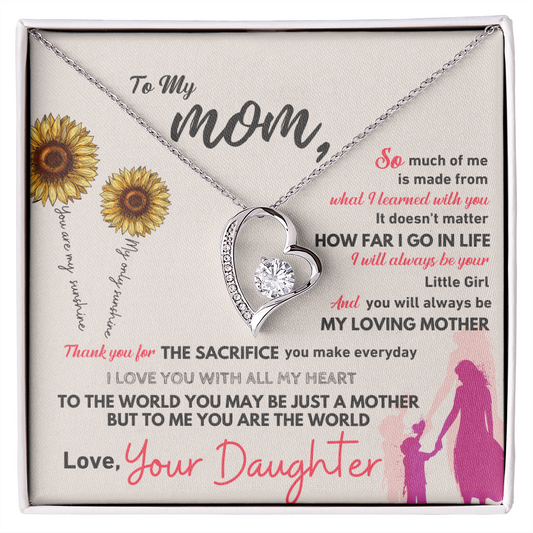 To My Mom - Thank You - Forever Love Necklace