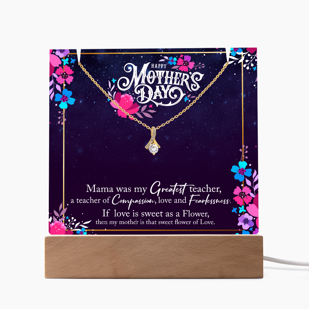 Happy Mother's Day Square Acrylic & Alluring Beauty Necklace - Halliday Gifts