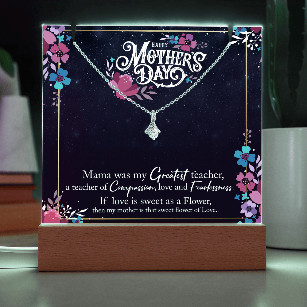 Happy Mother's Day Square Acrylic & Alluring Beauty Necklace - Halliday Gifts
