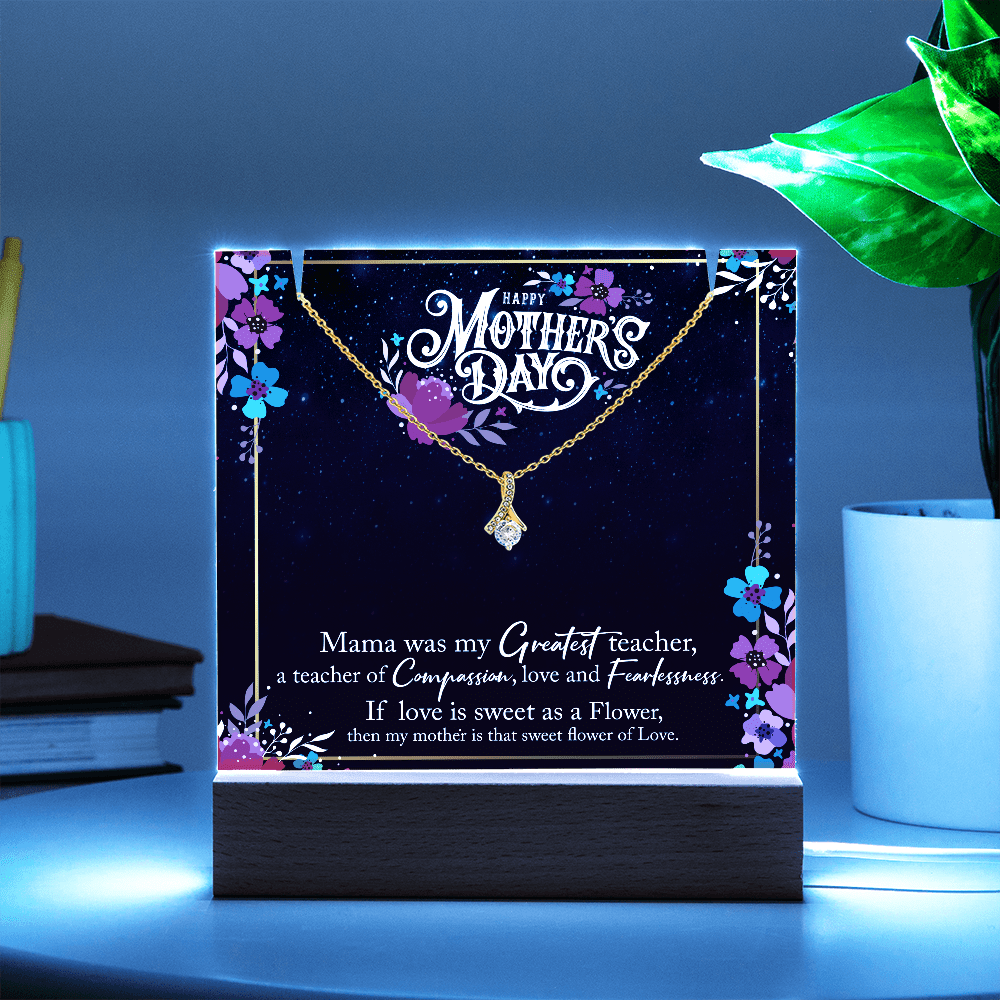 Happy Mother's Day Square Acrylic & Alluring Beauty Necklace - Halliday Gifts