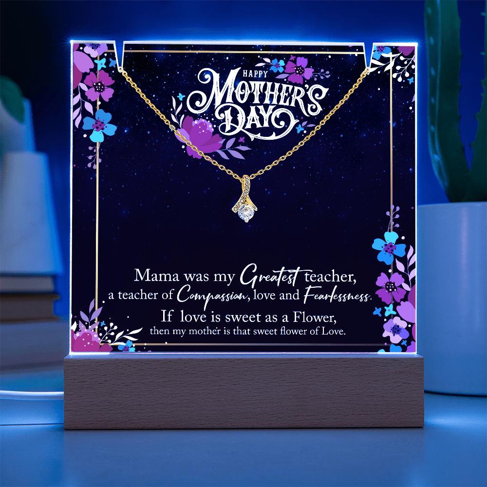 Happy Mother's Day Square Acrylic & Alluring Beauty Necklace - Halliday Gifts