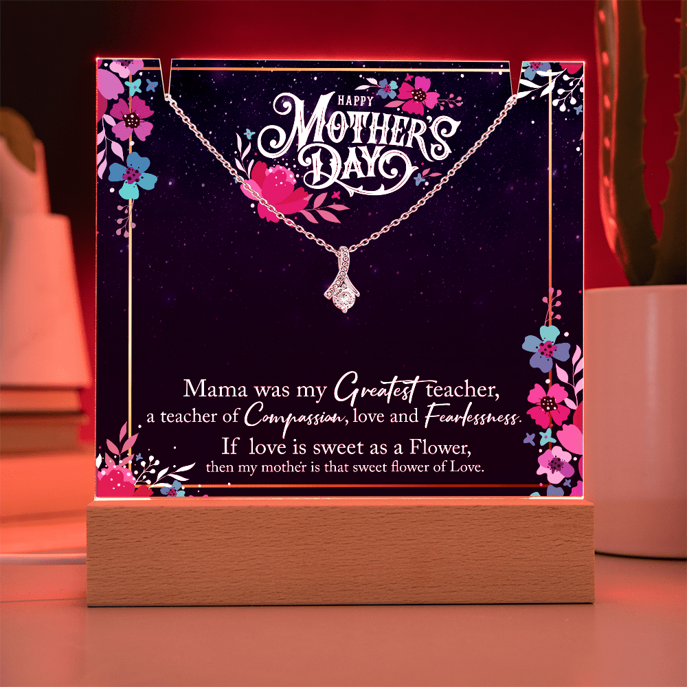Happy Mother's Day Square Acrylic & Alluring Beauty Necklace - Halliday Gifts