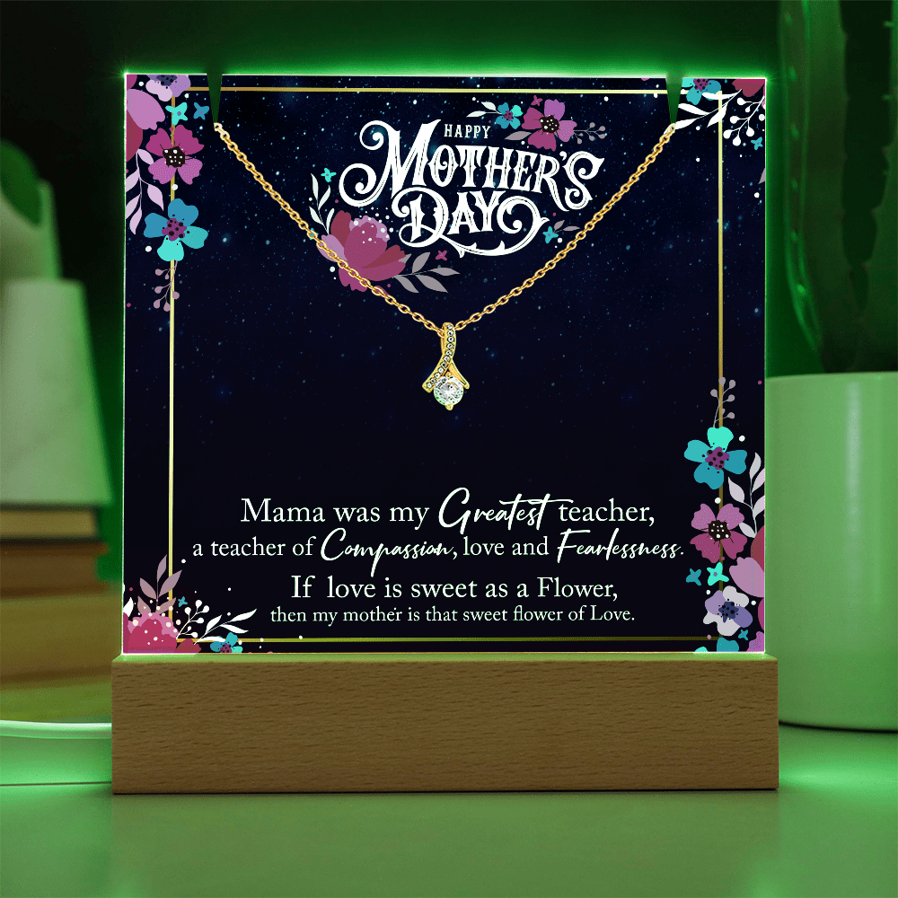 Happy Mother's Day Square Acrylic & Alluring Beauty Necklace - Halliday Gifts