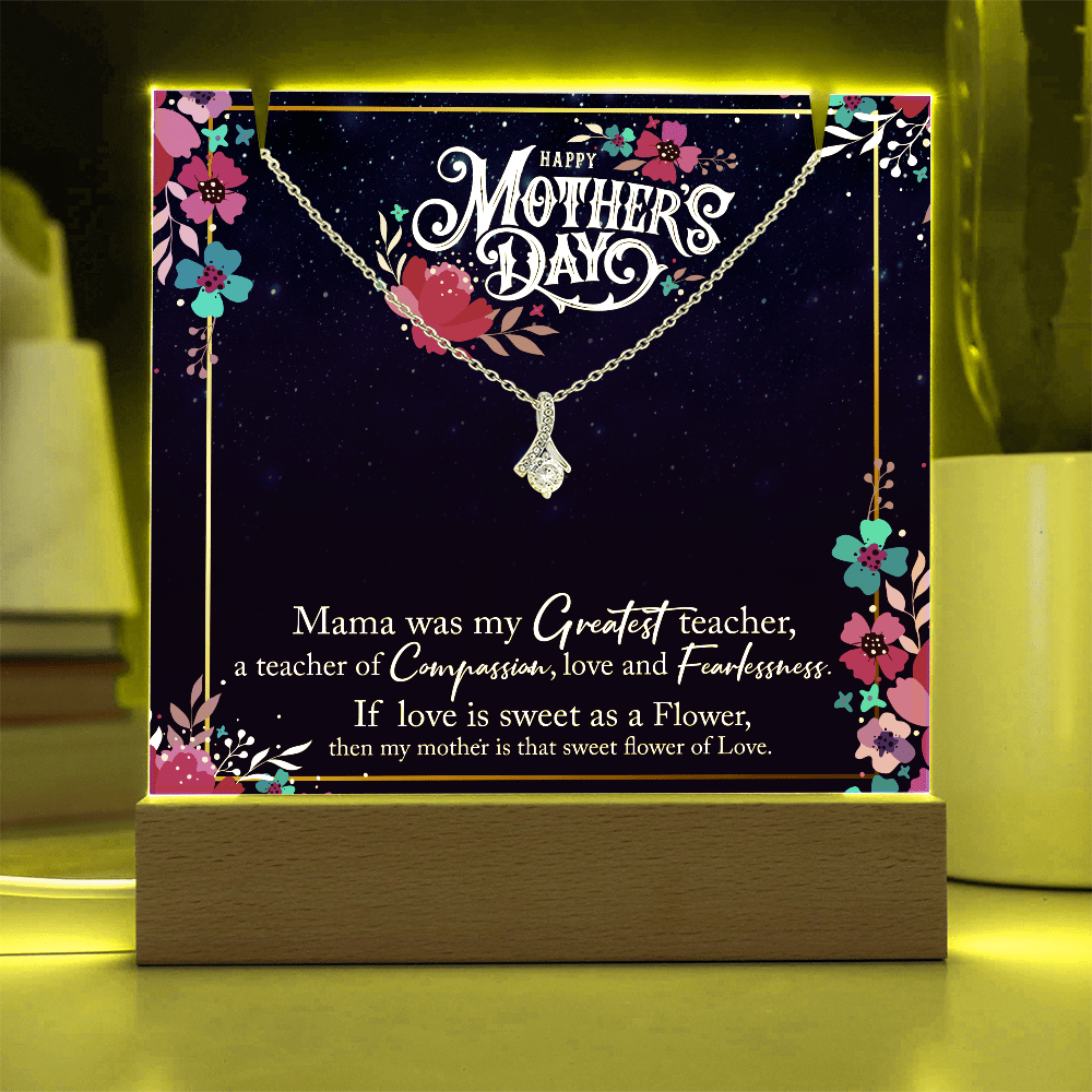 Happy Mother's Day Square Acrylic & Alluring Beauty Necklace - Halliday Gifts