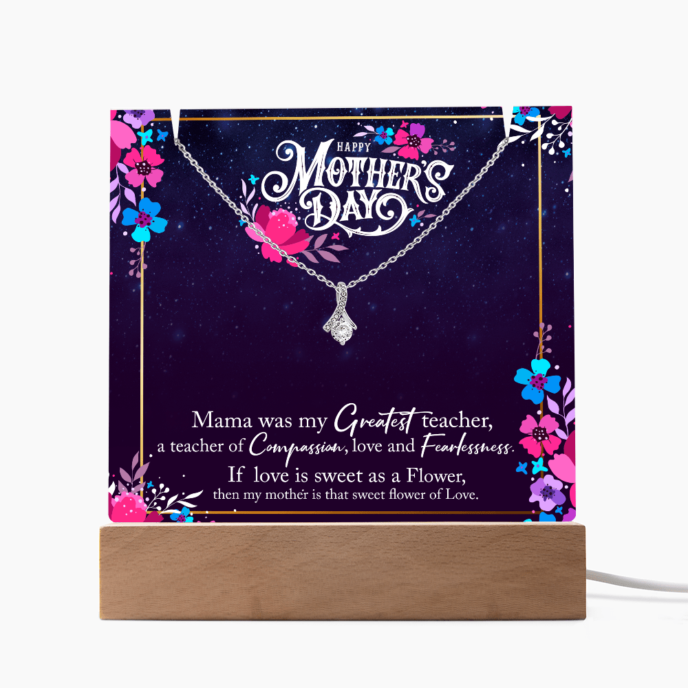 Happy Mother's Day Square Acrylic & Alluring Beauty Necklace - Halliday Gifts