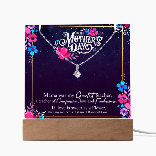 Happy Mother's Day Square Acrylic & Alluring Beauty Necklace - Halliday Gifts