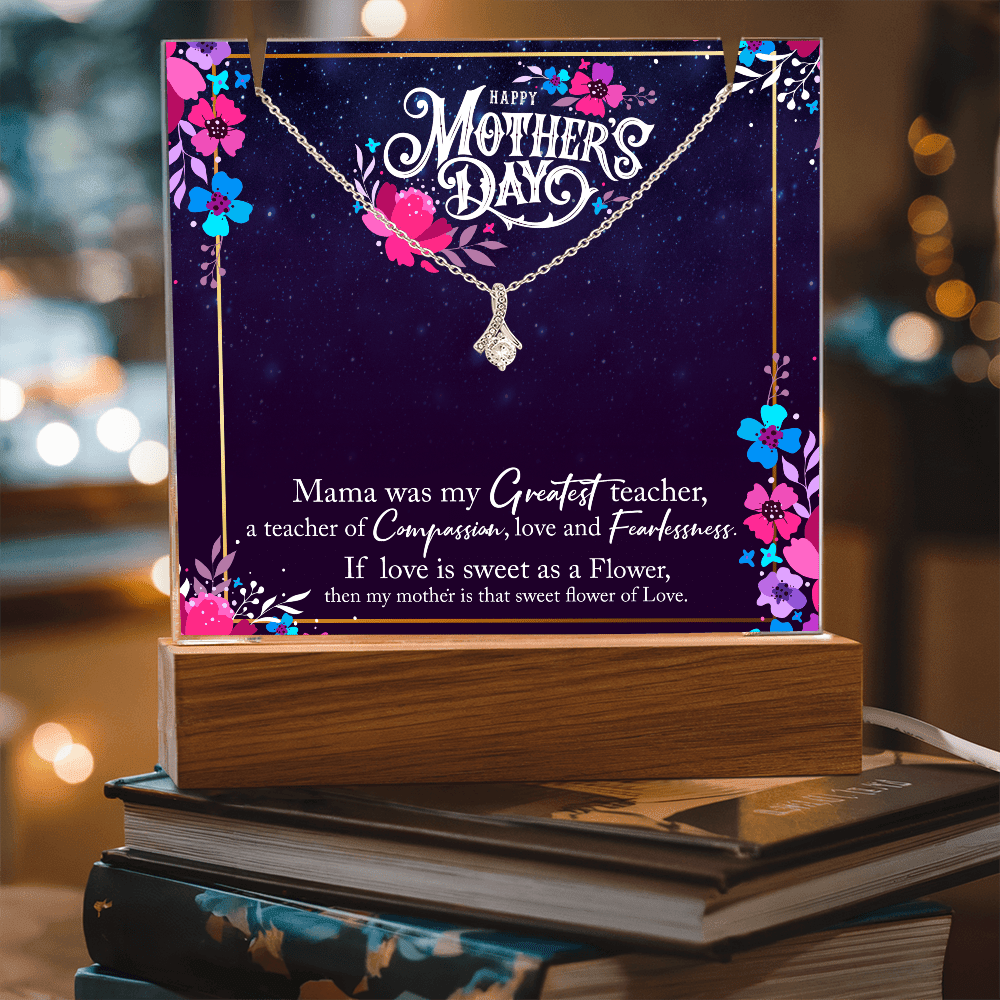 Happy Mother's Day Square Acrylic & Alluring Beauty Necklace - Halliday Gifts