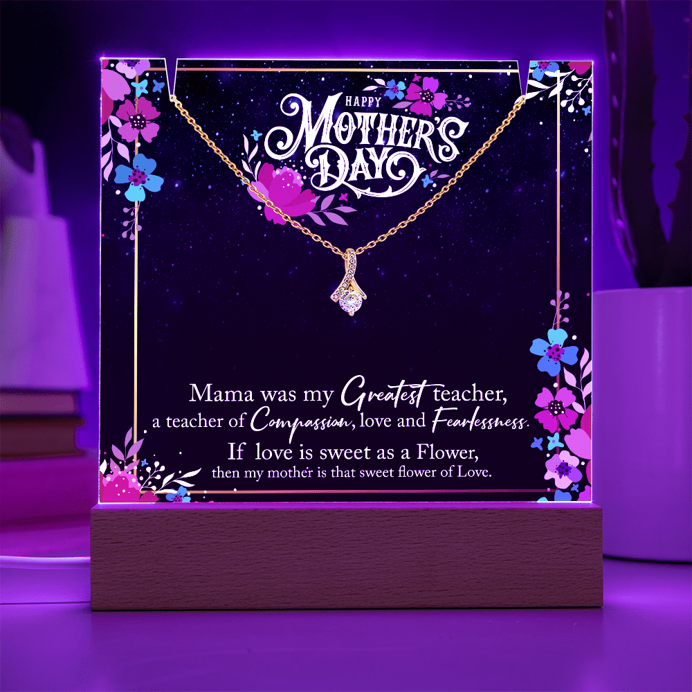 Happy Mother's Day Square Acrylic & Alluring Beauty Necklace - Halliday Gifts