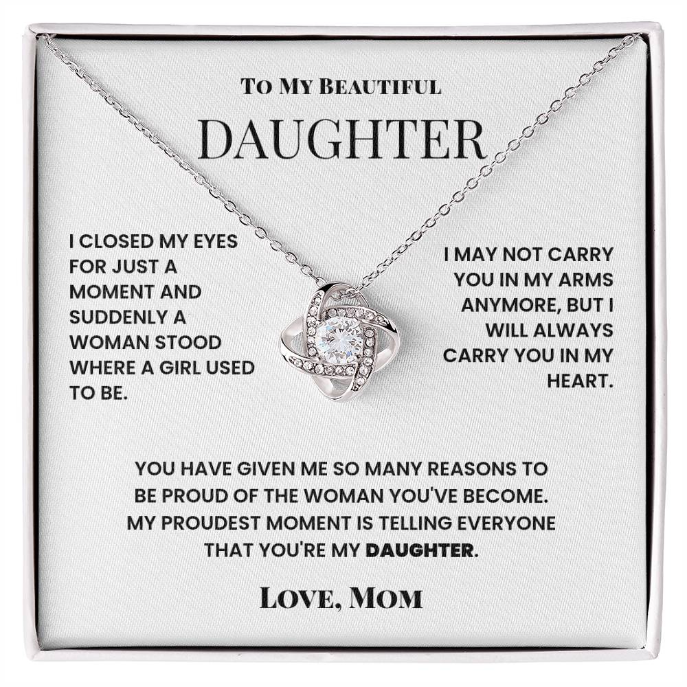 Love Knot Necklace - To My Beautiful Daughter - Suddenly a Woman - Halliday Gifts
