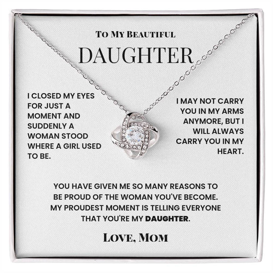 Love Knot Necklace - To My Beautiful Daughter - Suddenly a Woman - Halliday Gifts