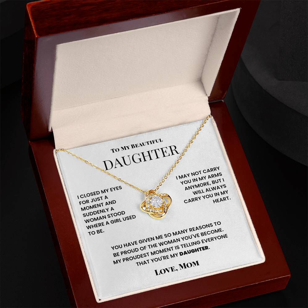 Love Knot Necklace - To My Beautiful Daughter - Suddenly a Woman - Halliday Gifts