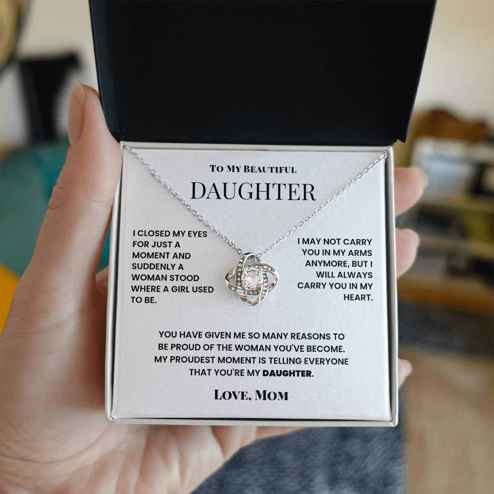 Love Knot Necklace - To My Beautiful Daughter - Suddenly a Woman - Halliday Gifts