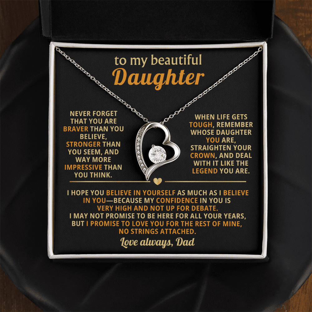 To My Beautiful Daughter - Confidence - Forever Love Necklace - Halliday Gifts