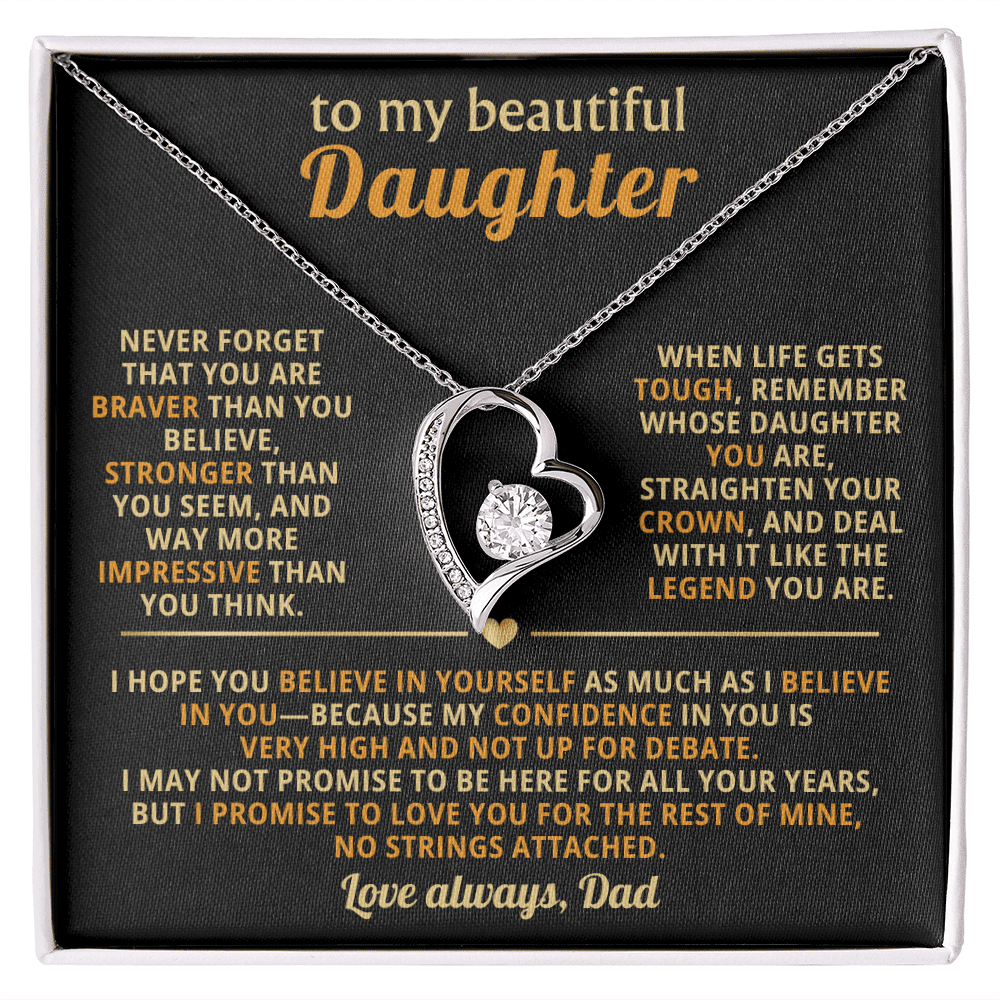 To My Beautiful Daughter - Confidence - Forever Love Necklace - Halliday Gifts