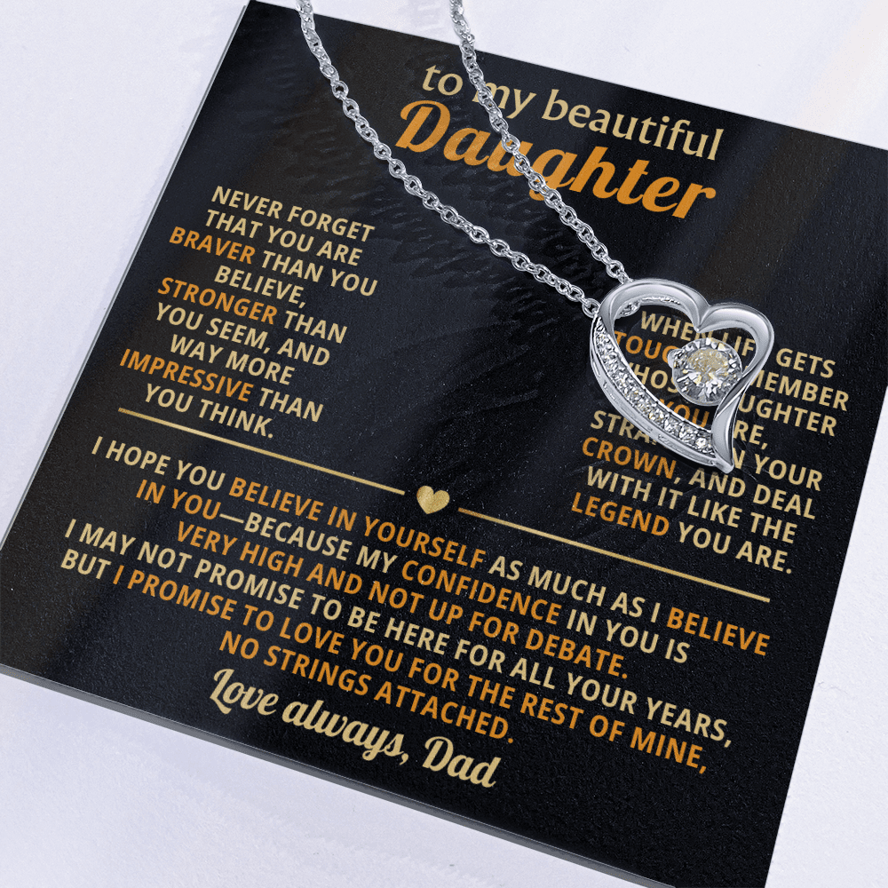 To My Beautiful Daughter - Confidence - Forever Love Necklace - Halliday Gifts
