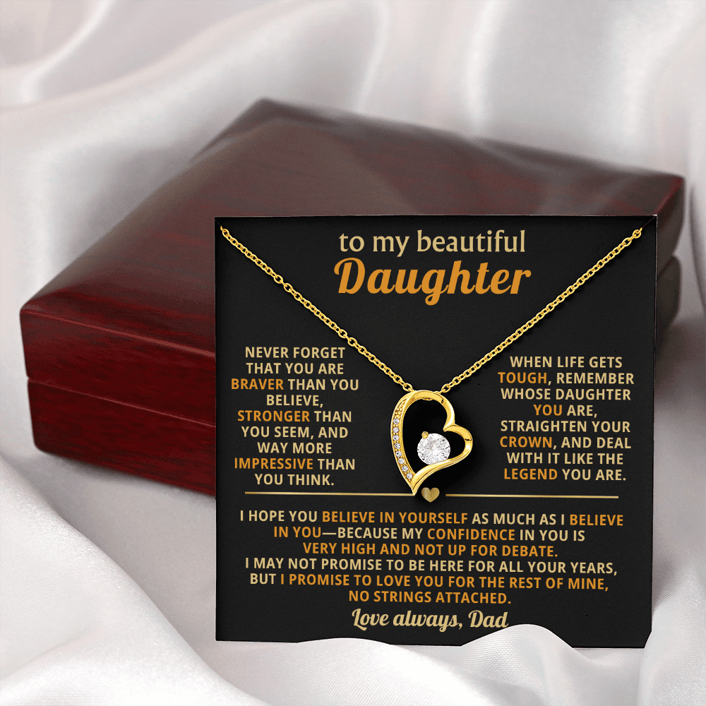 To My Beautiful Daughter - Confidence - Forever Love Necklace - Halliday Gifts