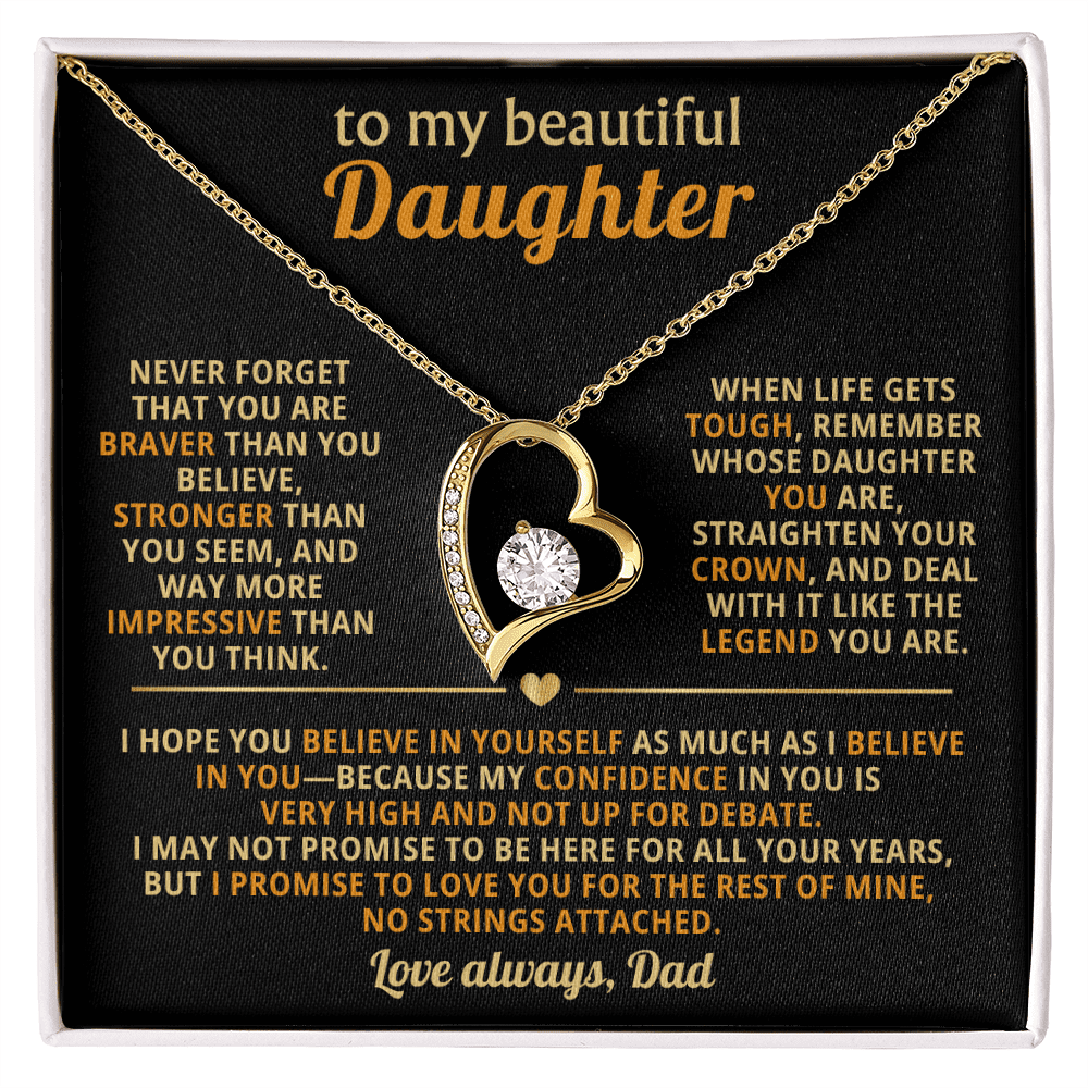 To My Beautiful Daughter - Confidence - Forever Love Necklace - Halliday Gifts