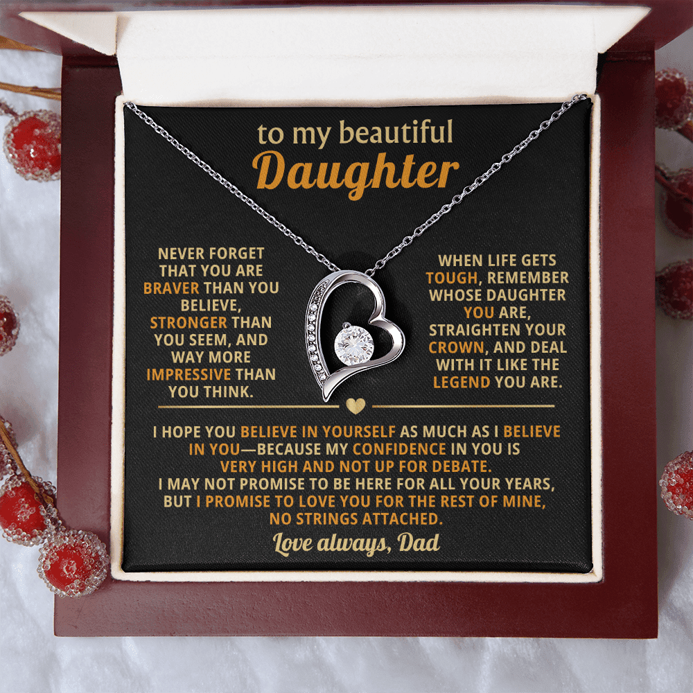To My Beautiful Daughter - Confidence - Forever Love Necklace - Halliday Gifts
