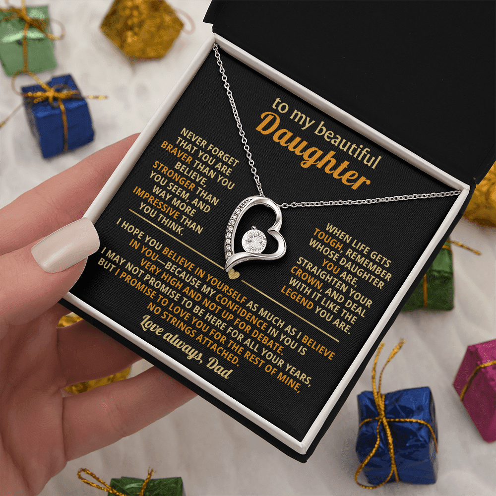 To My Beautiful Daughter - Confidence - Forever Love Necklace - Halliday Gifts