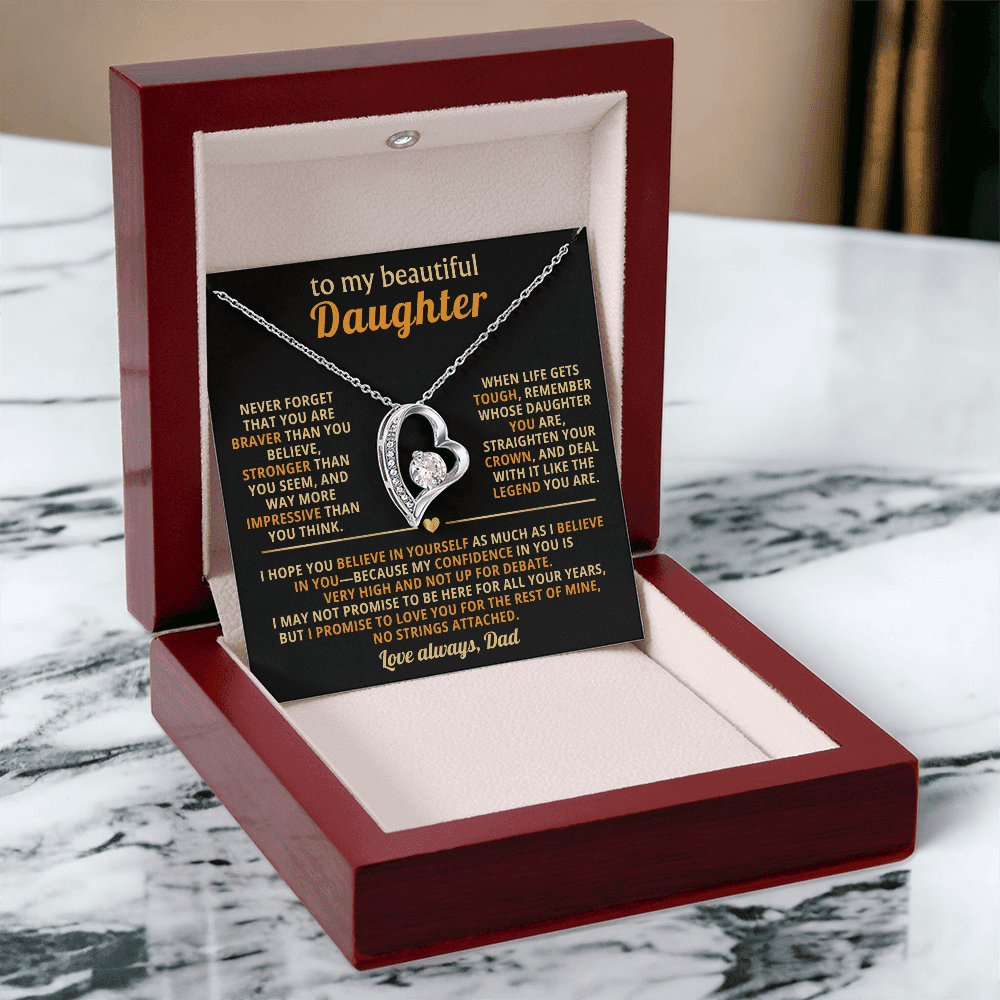 To My Beautiful Daughter - Confidence - Forever Love Necklace - Halliday Gifts