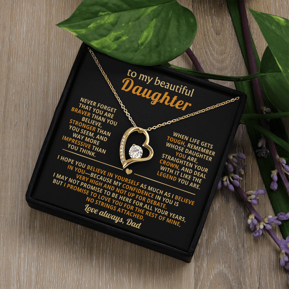 To My Beautiful Daughter - Confidence - Forever Love Necklace - Halliday Gifts