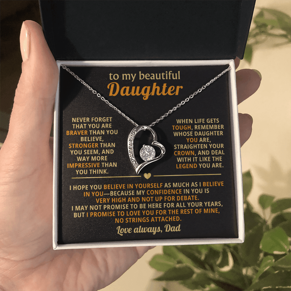 To My Beautiful Daughter - Confidence - Forever Love Necklace - Halliday Gifts