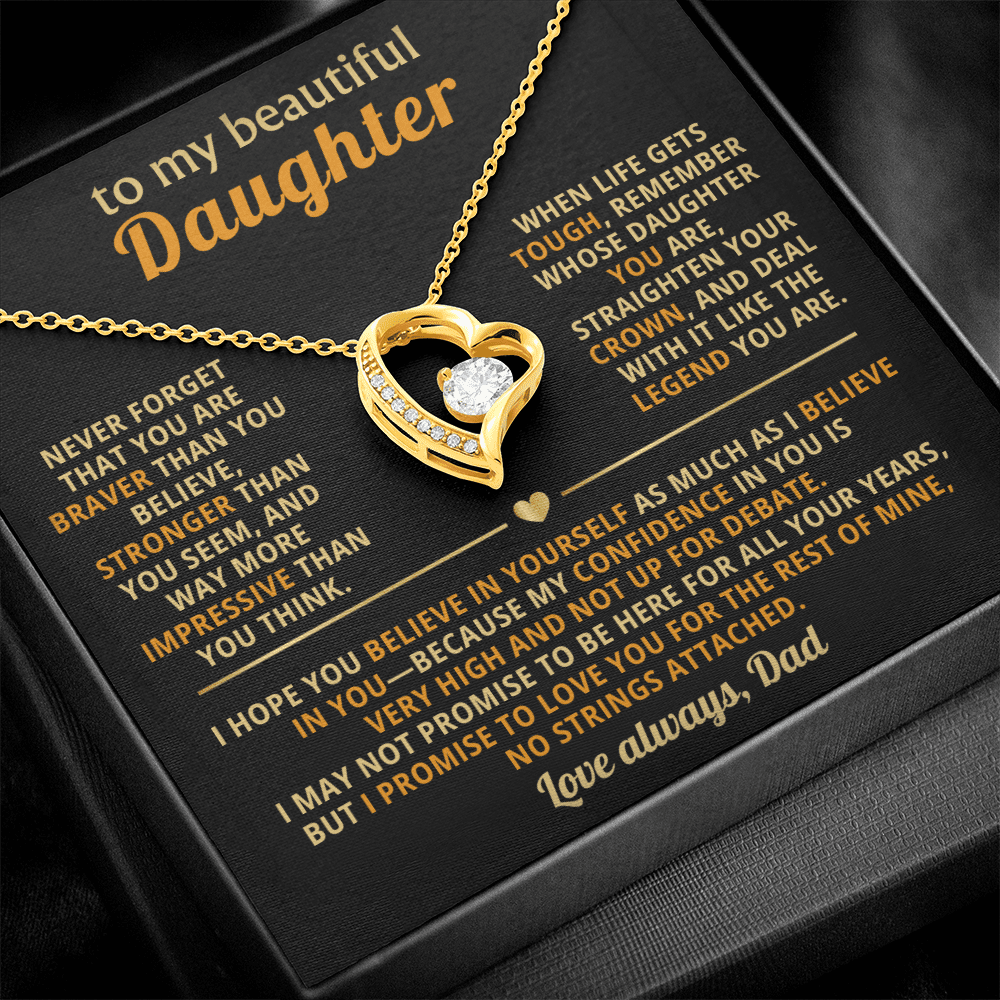 To My Beautiful Daughter - Confidence - Forever Love Necklace - Halliday Gifts