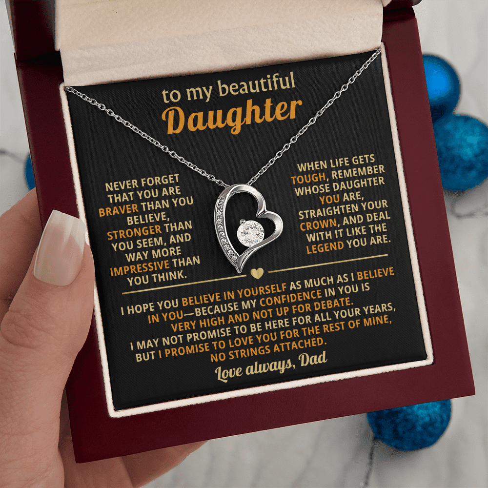 To My Beautiful Daughter - Confidence - Forever Love Necklace - Halliday Gifts