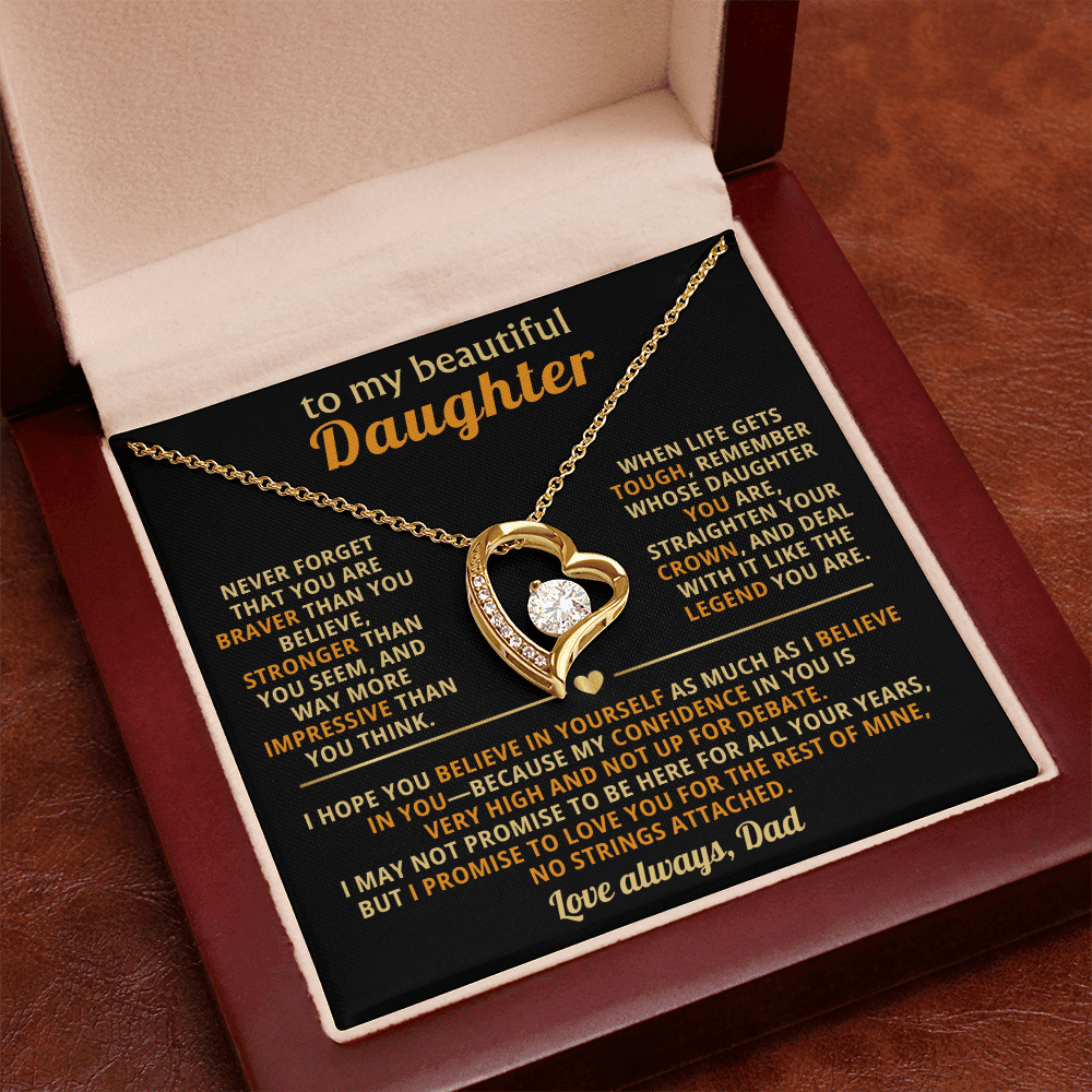 To My Beautiful Daughter - Confidence - Forever Love Necklace - Halliday Gifts