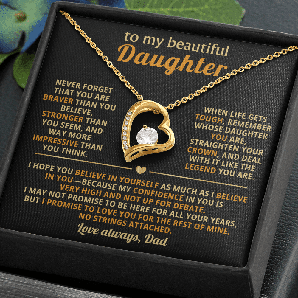 To My Beautiful Daughter - Confidence - Forever Love Necklace - Halliday Gifts