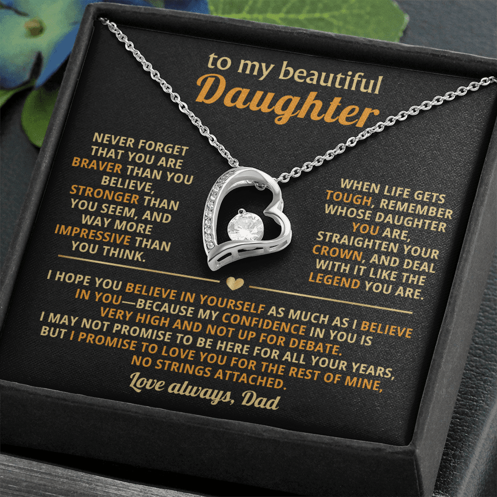 To My Beautiful Daughter - Confidence - Forever Love Necklace - Halliday Gifts