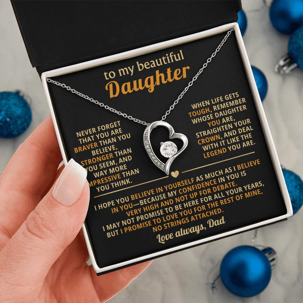 To My Beautiful Daughter - Confidence - Forever Love Necklace - Halliday Gifts