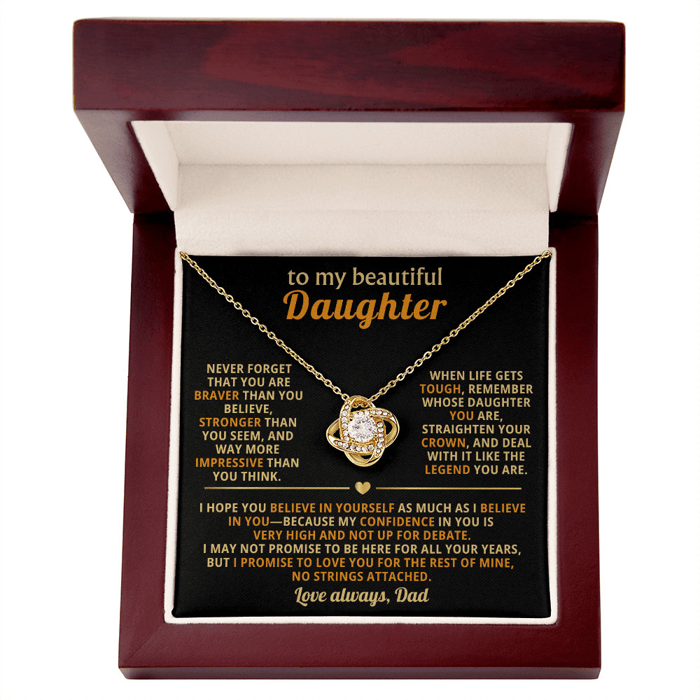 To My Beautiful Daughter - Confidence - Love Knot Necklace - Halliday Gifts