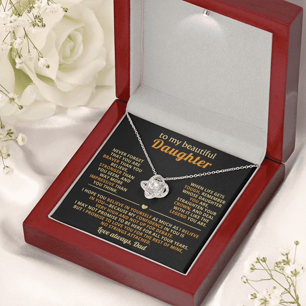 To My Beautiful Daughter - Confidence - Love Knot Necklace - Halliday Gifts