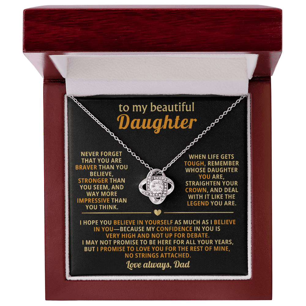 To My Beautiful Daughter - Confidence - Love Knot Necklace - Halliday Gifts
