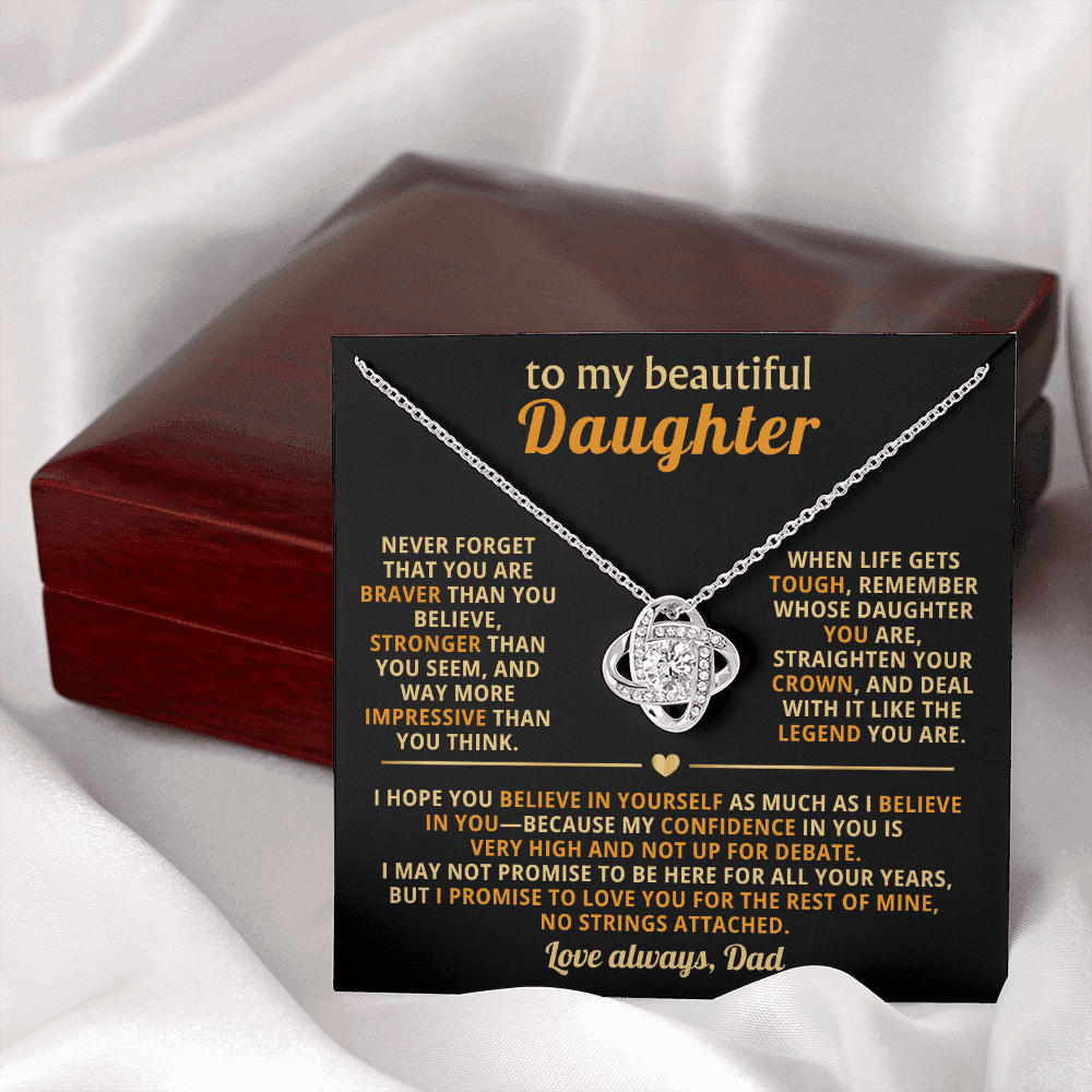 To My Beautiful Daughter - Confidence - Love Knot Necklace - Halliday Gifts