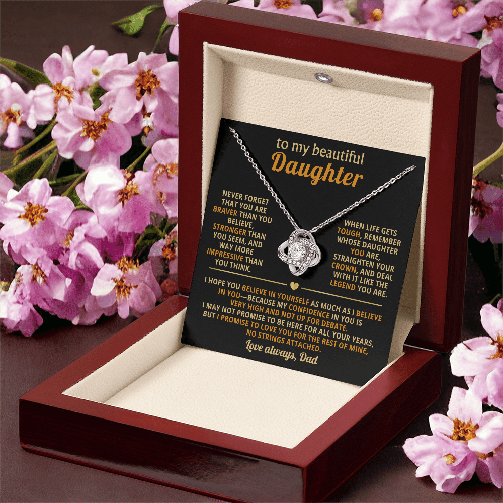 To My Beautiful Daughter - Confidence - Love Knot Necklace - Halliday Gifts