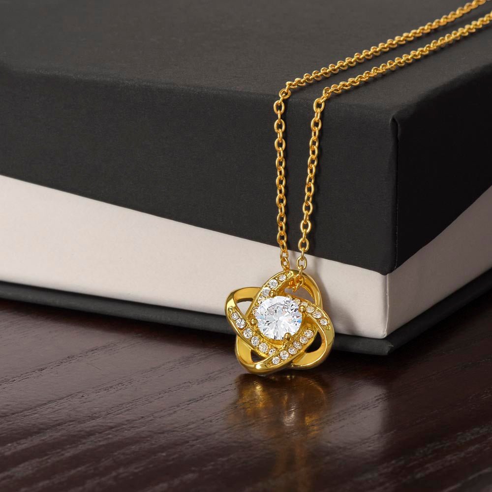To My Beautiful Wife - Beside You - Love Knot Necklace - Halliday Gifts