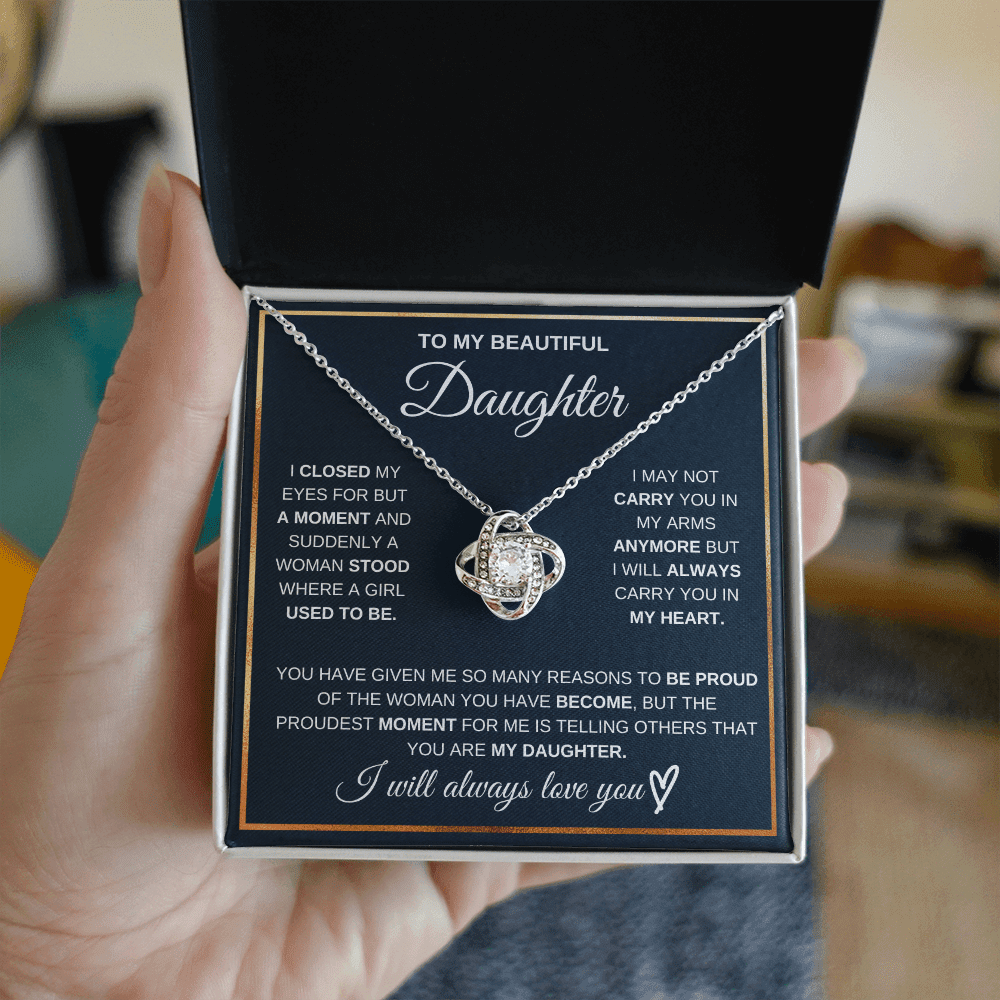 To My Daughter - Always Love - Love Knot Necklace - Halliday Gifts