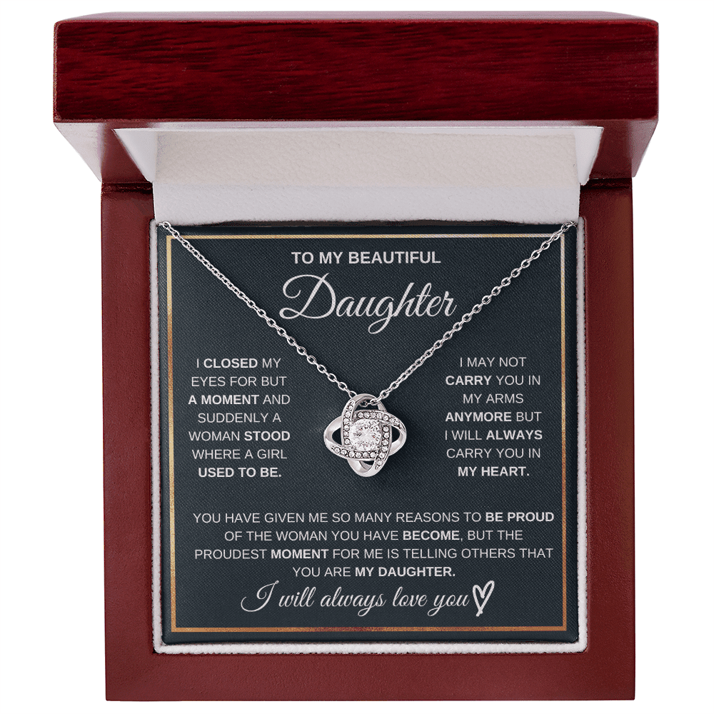 To My Daughter - Always Love - Love Knot Necklace - Halliday Gifts