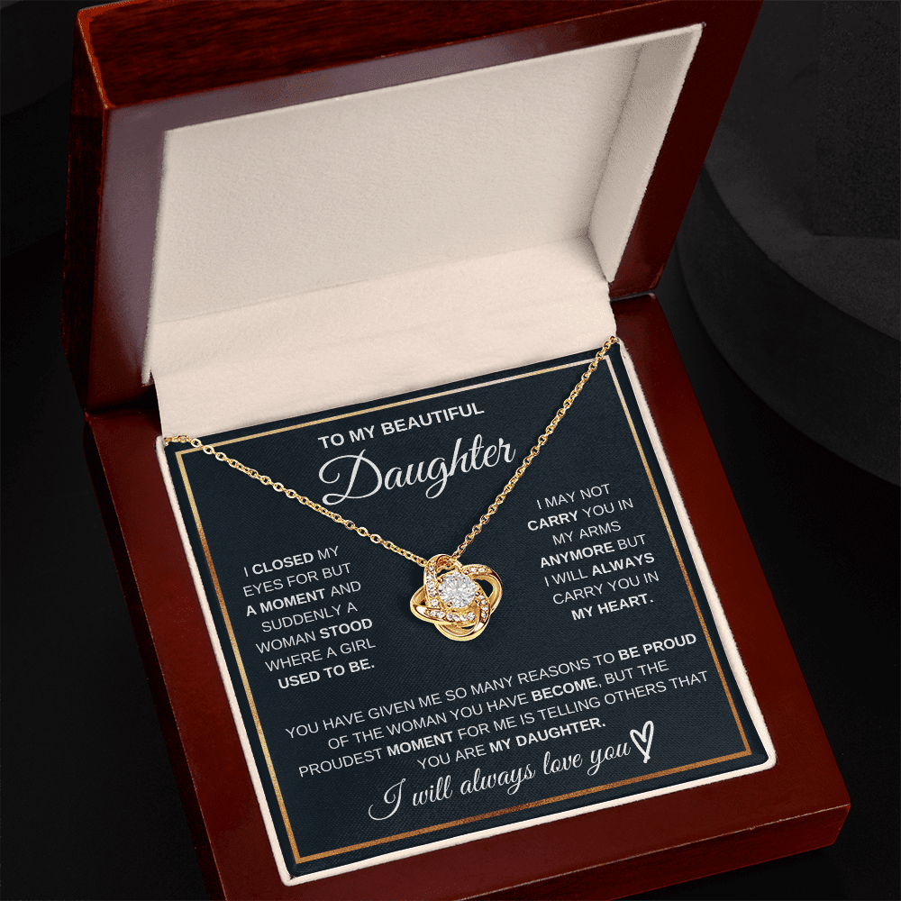 To My Daughter - Always Love - Love Knot Necklace - Halliday Gifts
